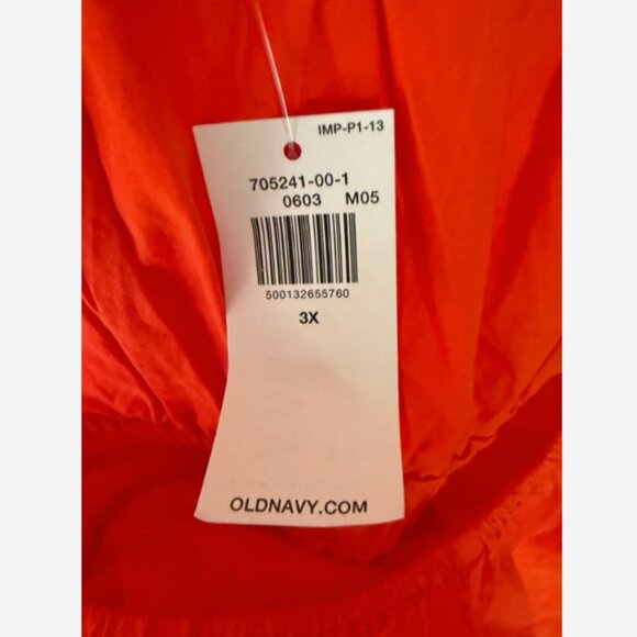 Old Navy Women’s 3X Orange Puff Sleeve Waist Defined Mini Dress NWT Plus Size - Picture 8 of 10